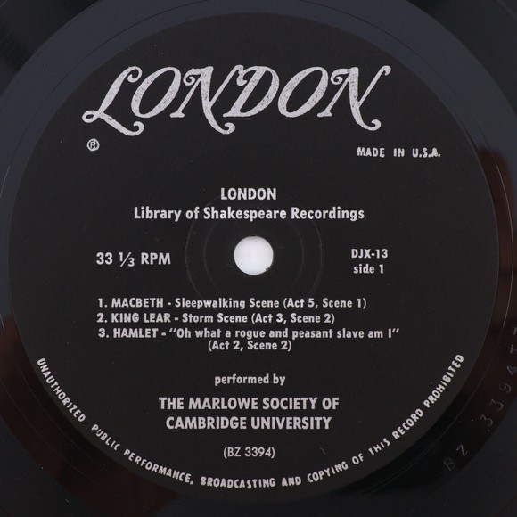 London Library of Shakespeare Recordings Macbeth Hamlet 33 rpm 7" Record DJX-13 - Picture 4 of 16